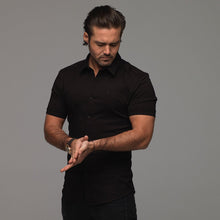 Load image into Gallery viewer, Father Sons Super Slim Luxe Ultra Stretch Classic Black Short Sleeve - FS227