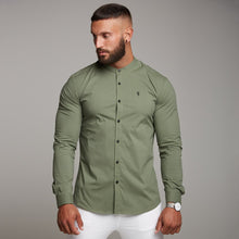 Load image into Gallery viewer, Father Sons Super Slim Stretch Classic Khaki Grandad Collar - FS296