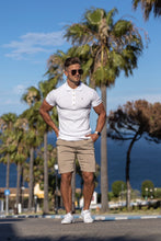 Load image into Gallery viewer, Father Sons Classic White Ribbed Polo Shirt with Gold Metal Emblem Decal & Buttons - FSH496 (PRE ORDER > 17TH AUGUST)