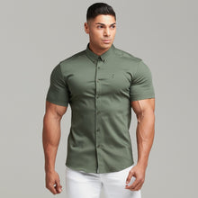 Load image into Gallery viewer, Father Sons Super Slim Stretch Khaki Denim Short Sleeve - FS203