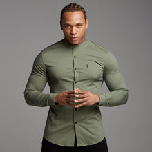 Load image into Gallery viewer, Father Sons Super Slim Stretch Classic Khaki Grandad Collar - FS296

