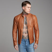 Load image into Gallery viewer, Father Sons Tan Lambs Leather Jacket - FSH205
