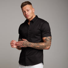 Load image into Gallery viewer, Father Sons Super Slim Luxe Ultra Stretch Classic Black Short Sleeve -  FS227
