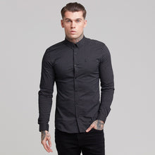 Load image into Gallery viewer, Father Sons Super Slim Stretch Black &amp; White Ditsy Print Long Sleeve FS414
