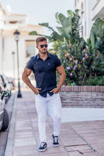 Load image into Gallery viewer, Father Sons Super Slim Stretch Classic Black Short Sleeve - FS127
