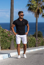 Load image into Gallery viewer, Father Sons Classic Black Ribbed Polo Shirt with Gold Metal Emblem Decal &amp; Buttons - FSH495 (PRE ORDER > 17TH AUGUST)
