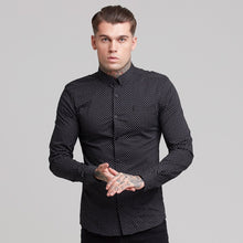 Load image into Gallery viewer, Father Sons Super Slim Stretch Black &amp; White Ditsy Print Long Sleeve FS414
