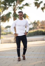 Load image into Gallery viewer, Father Sons Classic White / Gold Ribbed Knit Super Slim Crew - FSH499 (PRE ORDER / DISPATCH DATE 17TH AUGUST)
