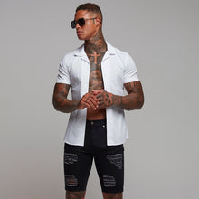 Load image into Gallery viewer, Father Sons Super Slim Stretch Revere Classic White Short Sleeve - FS403
