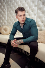 Load image into Gallery viewer, Father Sons Super Slim Luxe Ultra Stretch Classic Forest Green Long Sleeve -  FS674
