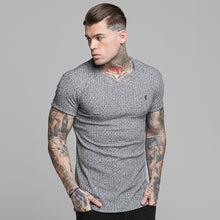 Load image into Gallery viewer, Father Sons Classic Grey Ribbed Knit Super Slim Long Line Crew- FSH173
