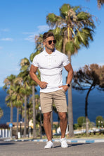 Load image into Gallery viewer, Father Sons Classic White Ribbed Polo Shirt with Gold Metal Emblem Decal &amp; Buttons - FSH496 (PRE ORDER > 17TH AUGUST)
