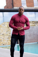 Load image into Gallery viewer, Father Sons Super Slim Stretch Classic Oxblood Grandad Collar - FS294
