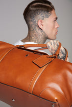 Load image into Gallery viewer, Father Sons Tan Leather Holdall Weekender Bag - FSH202

